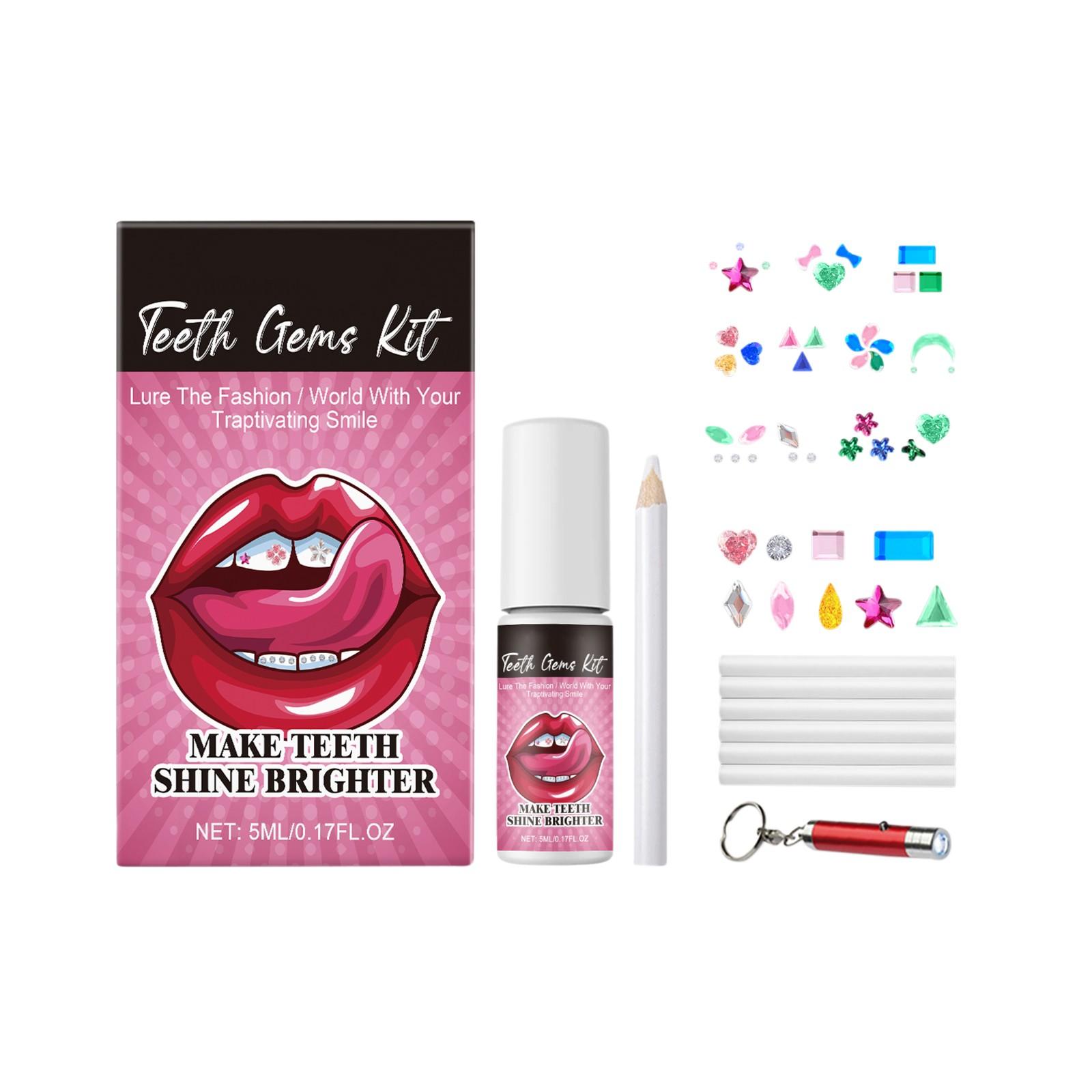 

Зубной набор, набор украшений для зубов с клеем и подсветкой, зубной набор для зубов, зубной набор своими руками, модный кристалл для зубов, сладкая улыбка, 5 мл One Size белый