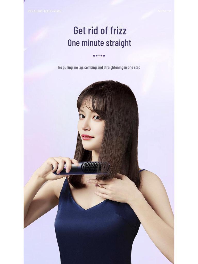 Tragbarer kabelloser Glättkamm mit Verbrühungsschutz und negativen Ionen zur Haarpflege