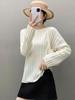 Cashmere Women's One-Shoulder Ribbed Loose Knit Sweater - 2025 Autumn/Winter Collection