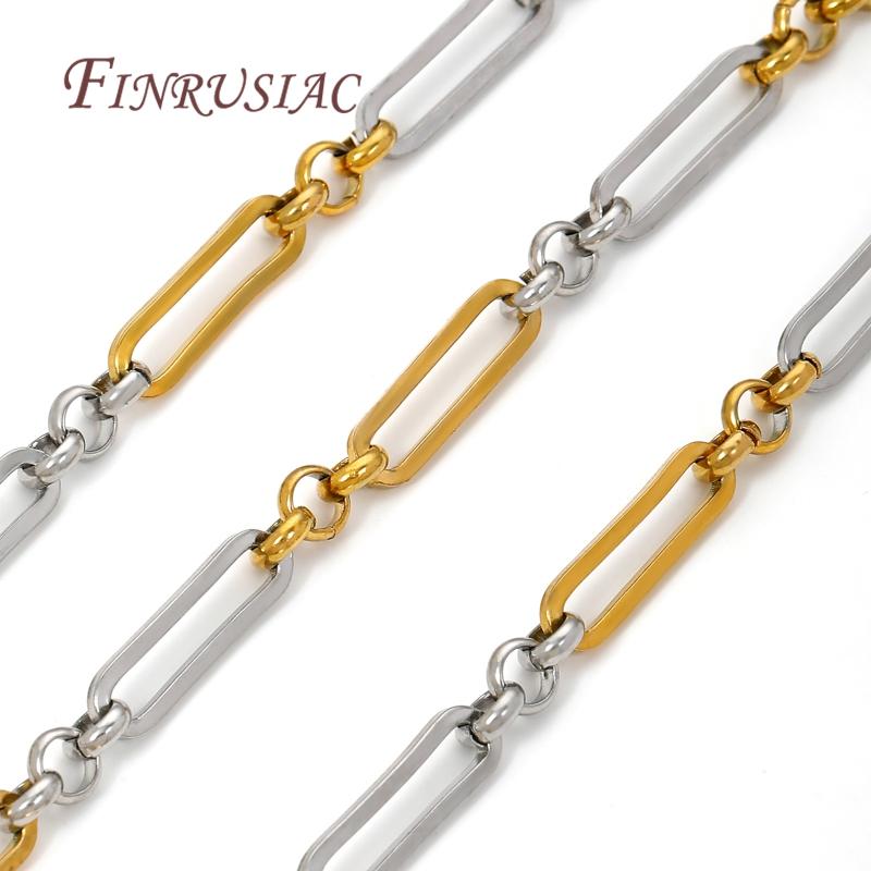 0.5-1 Meter Gold Stainless Steel Chain Chain Multi Styles O Thick Cable Curb Chains For Necklaces Bracelets DIY Jewelry Making