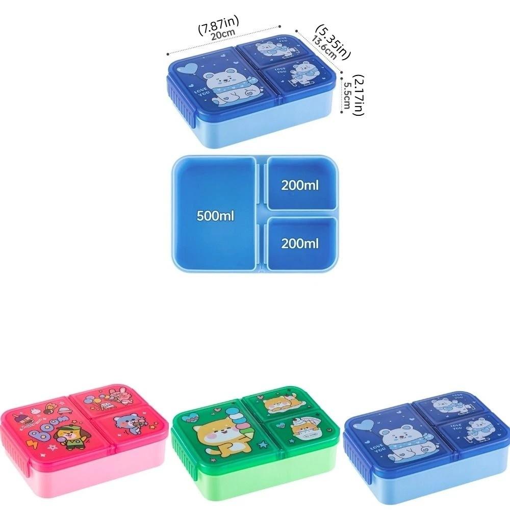 Lebensmittelechte Cartoon-Brotdose Auslaufsichere Snackbox Tragbarer Behälter Picknick-Koffer Mikrowellengeeignet