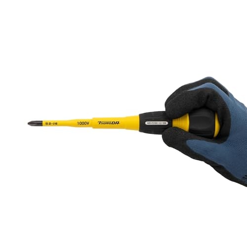TSUNODA Insulated Screwdriver, Slim Shaft, 2x100mm, SZD-P2100