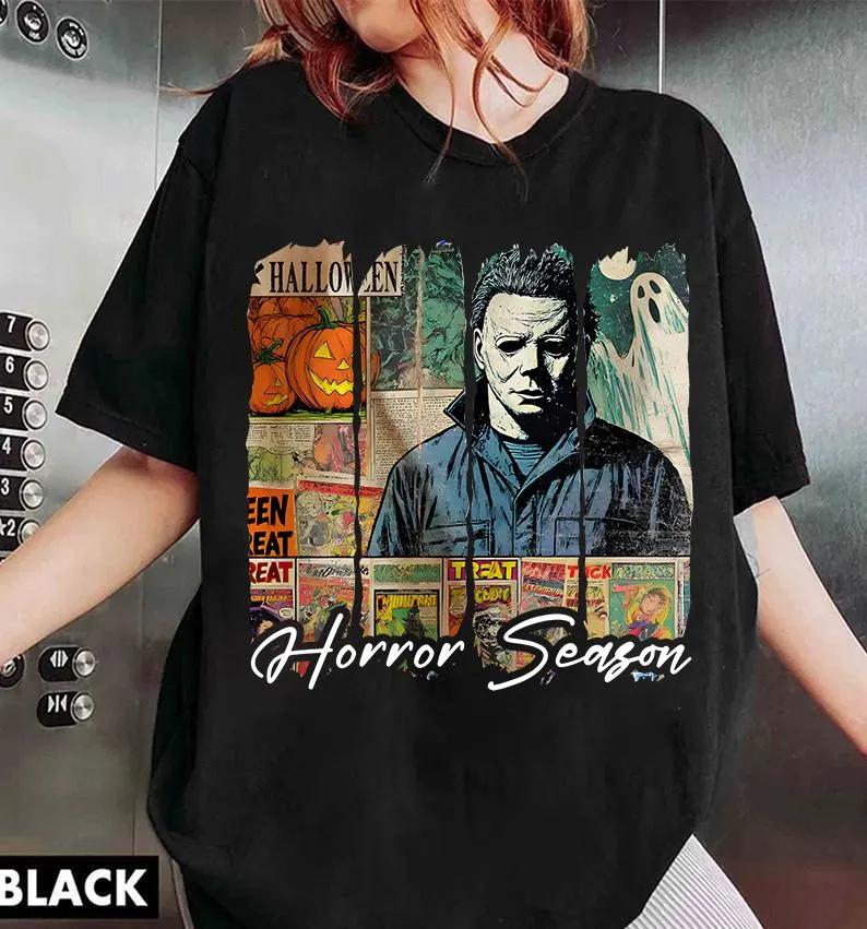 Horror Season Shirt Vintage Michael Myers Halloween Tee Retro Halloween Horror Shirt Spooky Season TShirt S