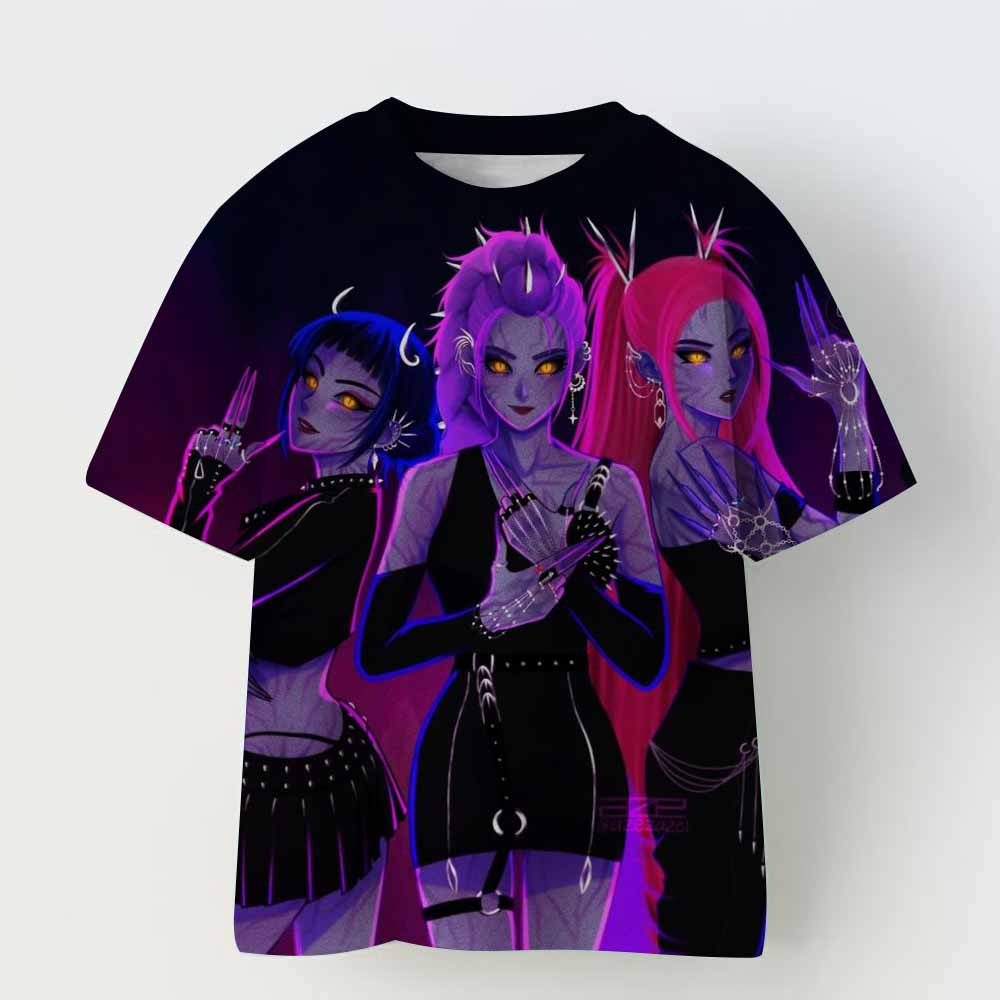 Haijian02 Children's Clothing KPop Demon Hunters Fans Gifts Kids Clothes Fashion Casual Tops 2025 Hot Movie Soft Baby Girls T Shirt 120
