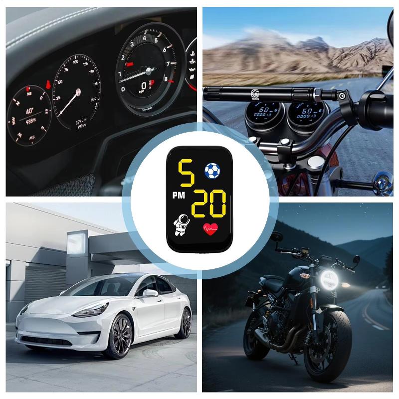 Mini-Motorraduhr Wasserdichte Armaturenbrett-Uhr Motorrad Digitale Uhr LED-beleuchtet Für Radsportbegeisterte Pendeln Urban