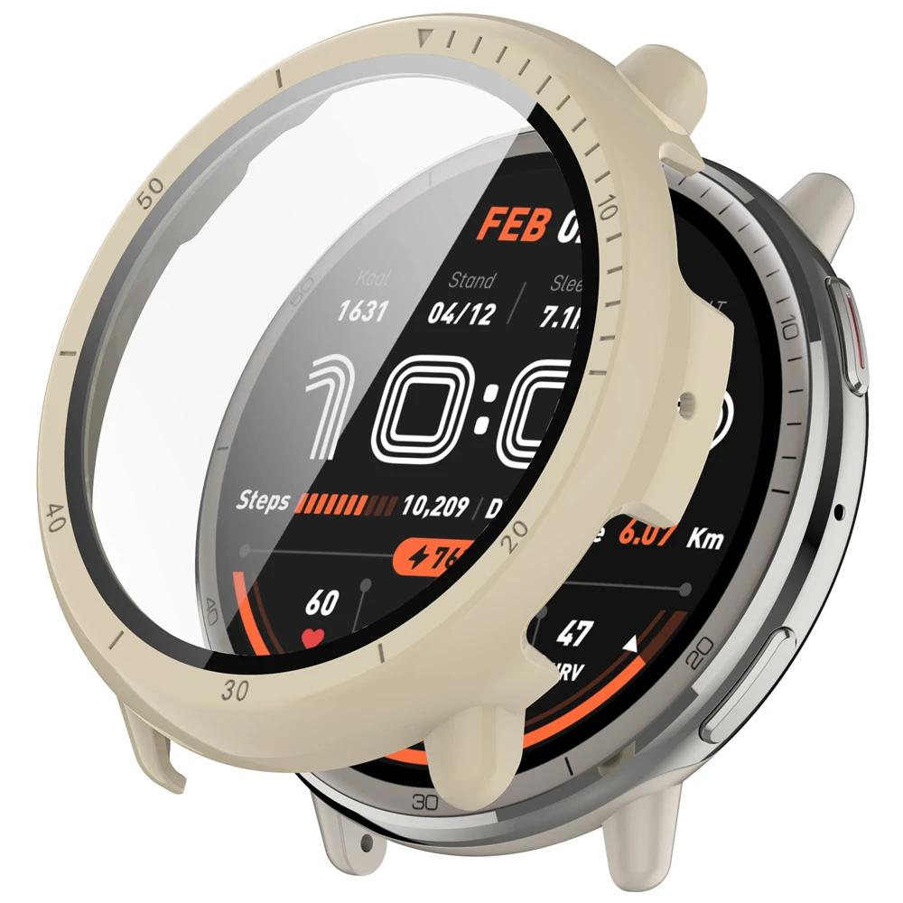 Protector Case For Amazfit Active 2 Full Coverage Tempered Glass Screen Protector For Amazfit Active 2  Bumper Shell Accessories