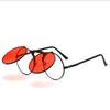 New Steampunk Sunglasses Round Metal Women Style Retro Flip Double Lens Sun Glasses Men Circle Trend Fashion Eyeglasses