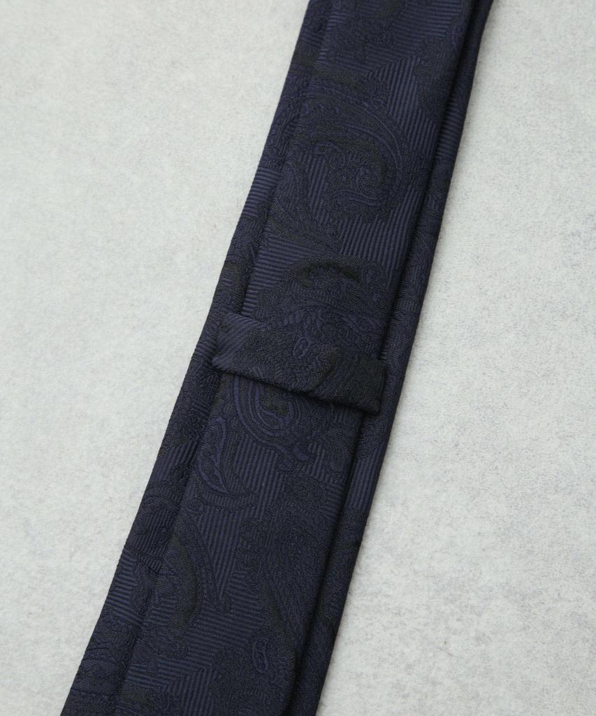 [Nano Universe] Kyoto Nishijin Washable Shadow Paisley Tie, Men's Size F 120, Navy, 668-5242204