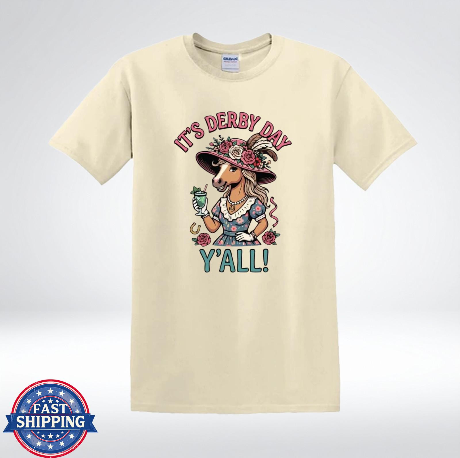 Its Derby Day Yall Horse Racing Funny Southern Hat Lady T-Shirt XXL