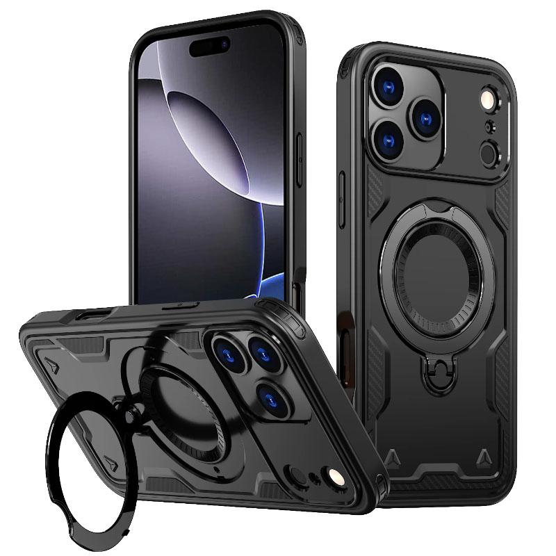 

Роскошные противоударные чехлы-подставки для телефона для iPhone 17 Air 16 15 14 Plus 13 12 11 Pro Max 16E Magsafe Сверхпрочный чехол iPhone 15 Pro Max чёрный