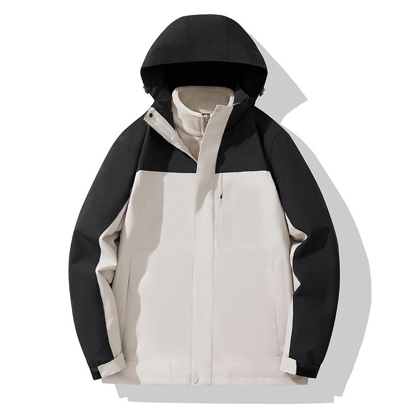 Men Women 3-in-1 Winter Outdoor Jacket With Removable Fleece Liner Windproof Waterproof Hooded Parka Hiking Camping Skiing