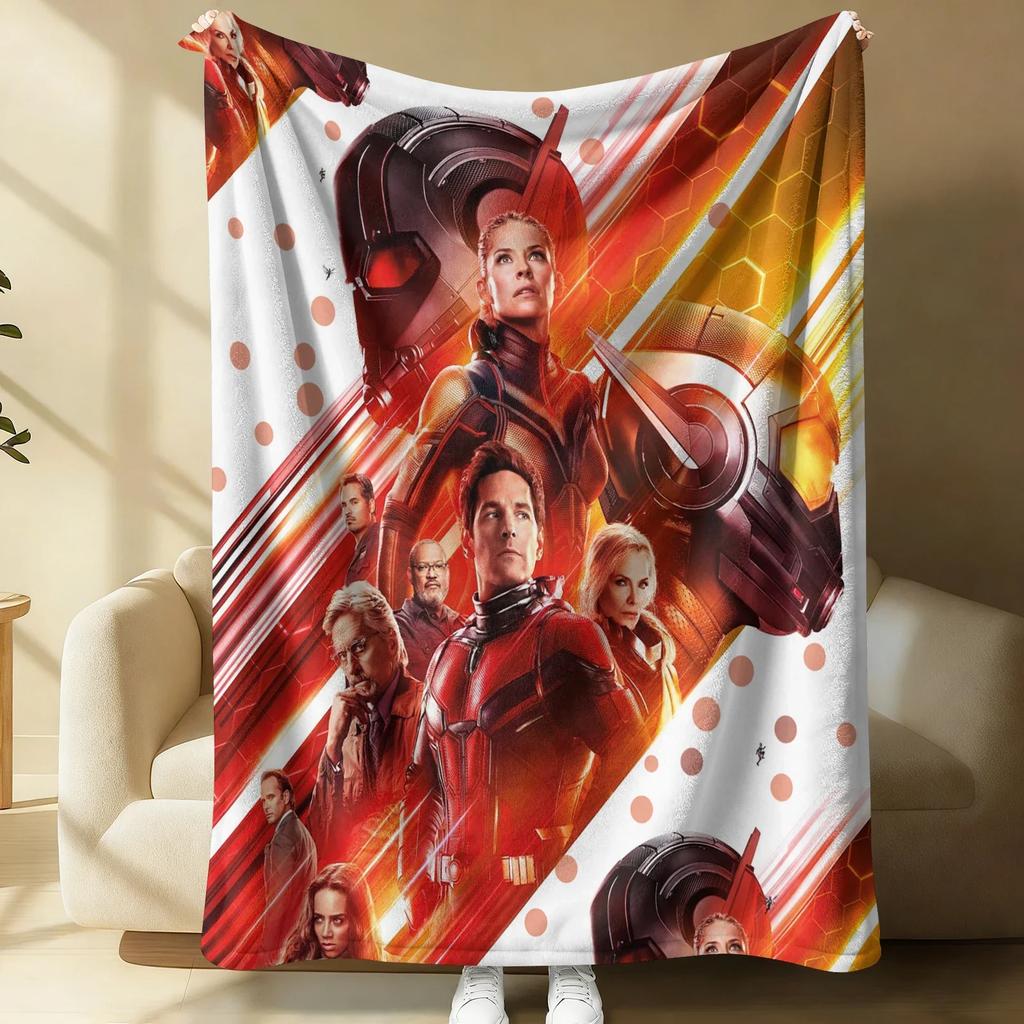Iron Man Superhero Print Flannel Blanket Office Soft Thick Fluffy Lightweight Warm Throw Sofa Bed Cover Home Decor Kids Gift