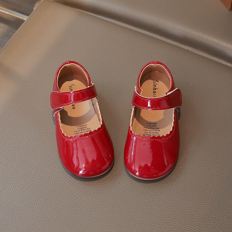 

Girls Soft Bottom Multi-color Leather Spring Autumn New Baby Girl Bright Color Leather England Style Breathable Princess Shoes 25