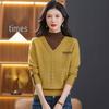 SNOWFLYING Women's Faux Two-Piece Knit Pullover