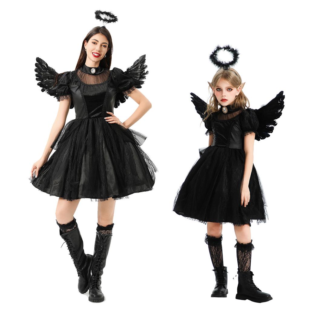 Halloween children's costumes parent-child angel costume demon vampire dress witch jazz dance costume children's clothing