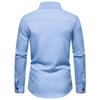 New Men's Trend Solid Colour Retro Style Casual Long-sleeved Shirt Men's Fashion Tops