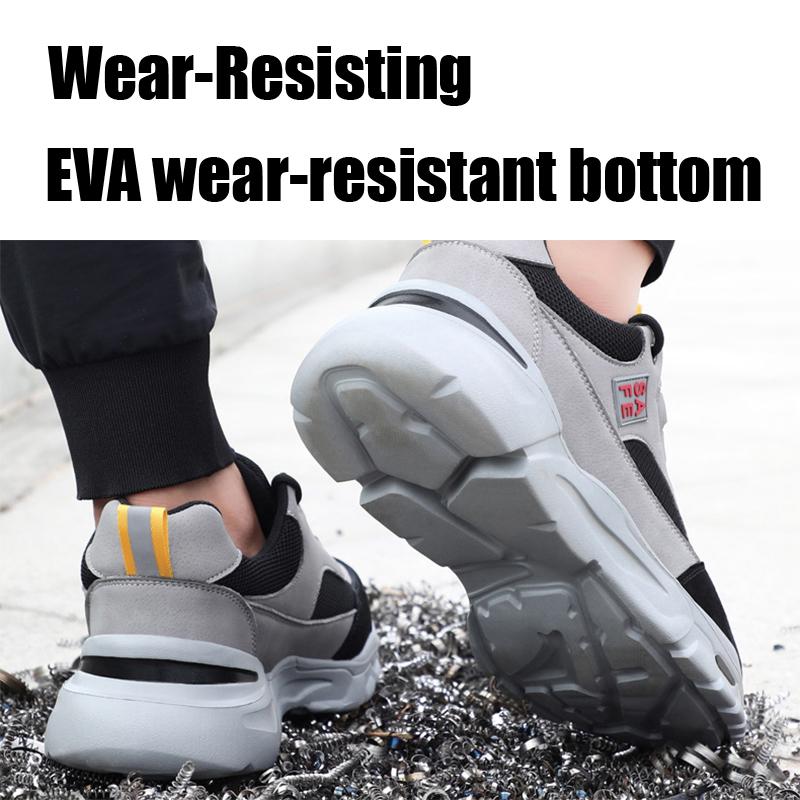 New Fashion Wear-resistant Labor Protection Shoes Men's Bag Steel Toe Anti-smash and Puncture Anti-puncture Safety Protection Work Shoes