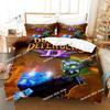 Neues 3D-gedrucktes Spiel Dungeon Defenders Bettwäsche-Set Cartoon Anime Dreiteiliges Set Erwachsener Kind Schlafzimmer Bettbezug-Sets Heimtextilien