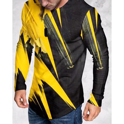 Men Simple T Shirts Sport Wear Autumn Round Neck Long Sleeve Top Men's Spring Plus Size 3d Print T Shirt