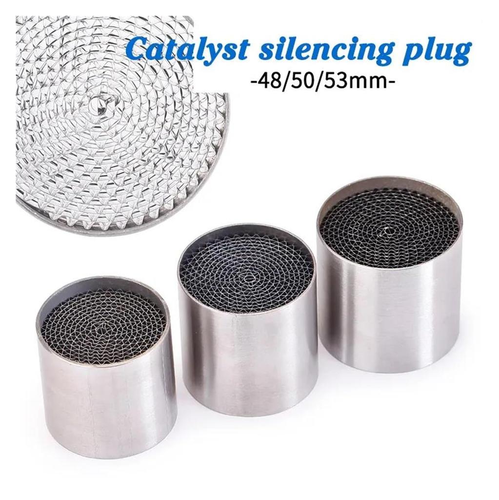 Silencer Motorcycle 35/42/45/48/50/53mm Exhaust Muffler Silencer Noise Sound Eliminator Motorcycle Universal Front Midend Catalyst