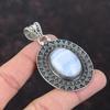 Blue Lace Agate Pendant Natural Gemstone Pendant Decent Jewelry 925 Sterling Silver Pendant Vintage Pendant Handmade Jewelry Gift For Mother