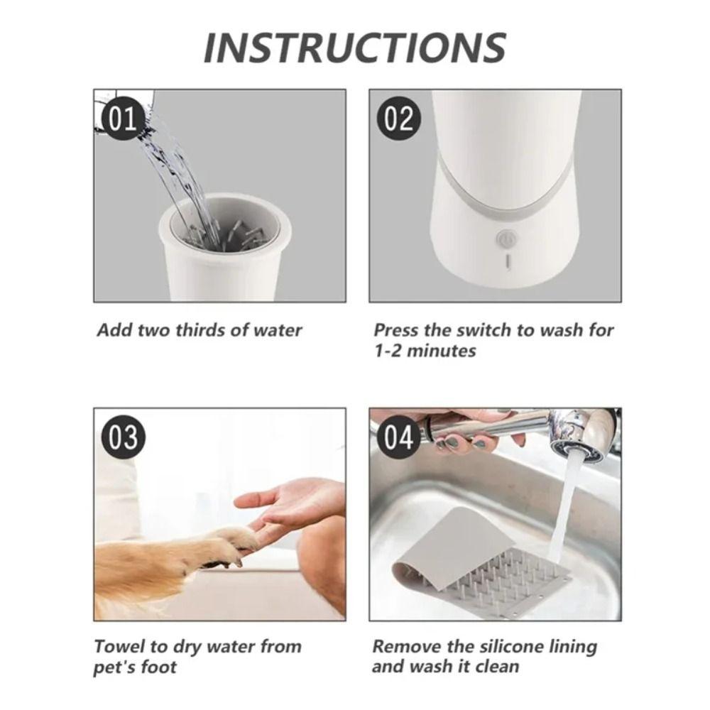 Electric Dog Paw Cleaner USB Charging Pet Feet Washer Pet Foot Wash Cup  Cat Dog Paw Cleaner