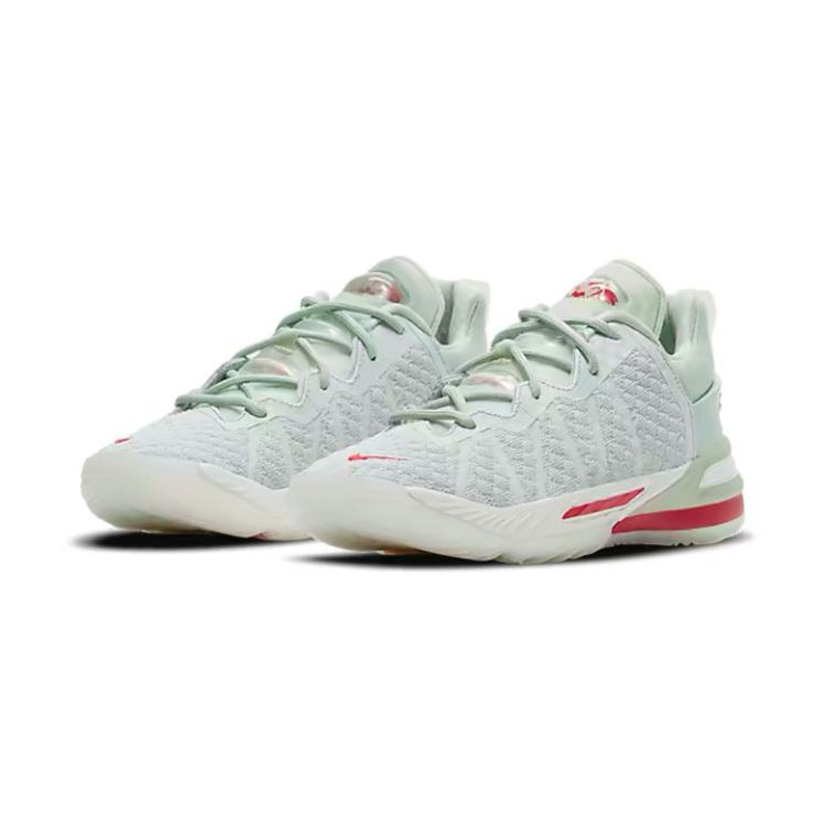 Nike Lebron 18 NRG Forbidden City Limitovaná edice Protiskluzové Tlumení Nárazů Odolné Nízké Dětské Basketbalové Boty Světle Zelené CT4713-002
