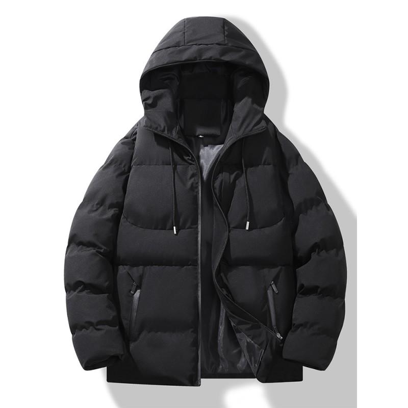 Mens Winter Thick Cotton Puffer Jacket Casual Hooded Warm Coat Youth