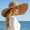 New Large Brimmed Women's Sunscreen Straw Hat Summer Travel Sunshade Hat Foldable Vacation Beach Hat Women
