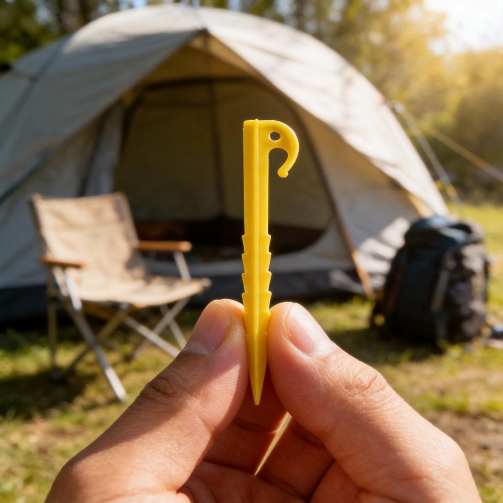 Camping Tent Pegs With Plastic Spiral Nails For Outdoor Shelter Securement