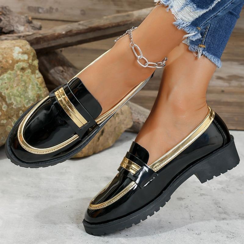 New Large-sized Women's Shoes: Thick-soled, Slimming, Low-top Loafers, Low-heeled, Lazy Single-leg Shoes