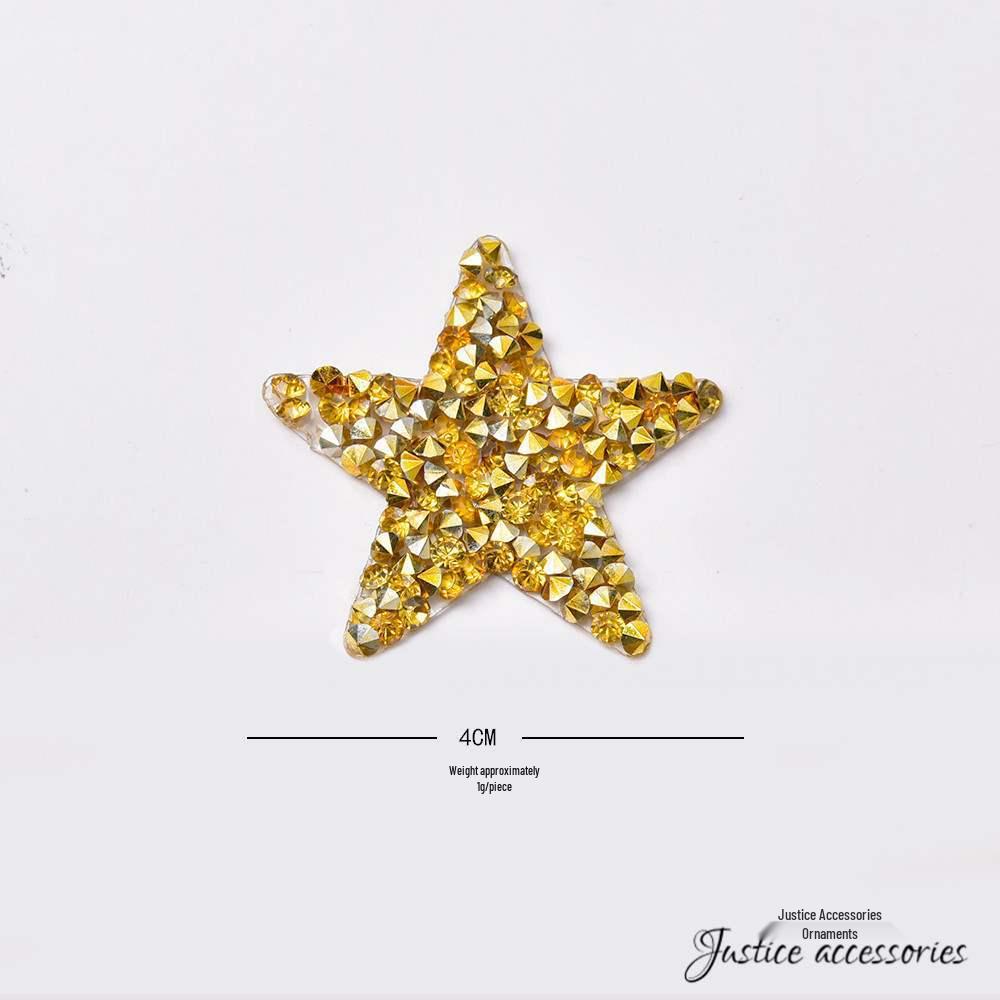 Five-Pointed Star Rhinestone Resin Patch for Shoes and Clothing