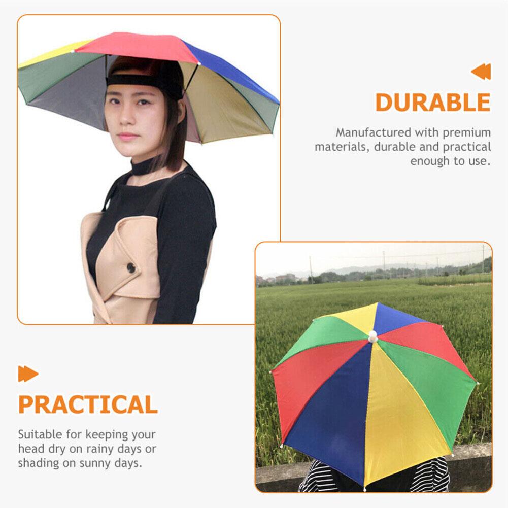 Large Thickened Rainproof Head-mounted Umbrella For Sunny And Rainy Days, Rainproof Outdoor Fishing Hat