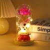 Eternal flower glass cover gold foil laser rose christmas halloween birthday gift doll bear ornament