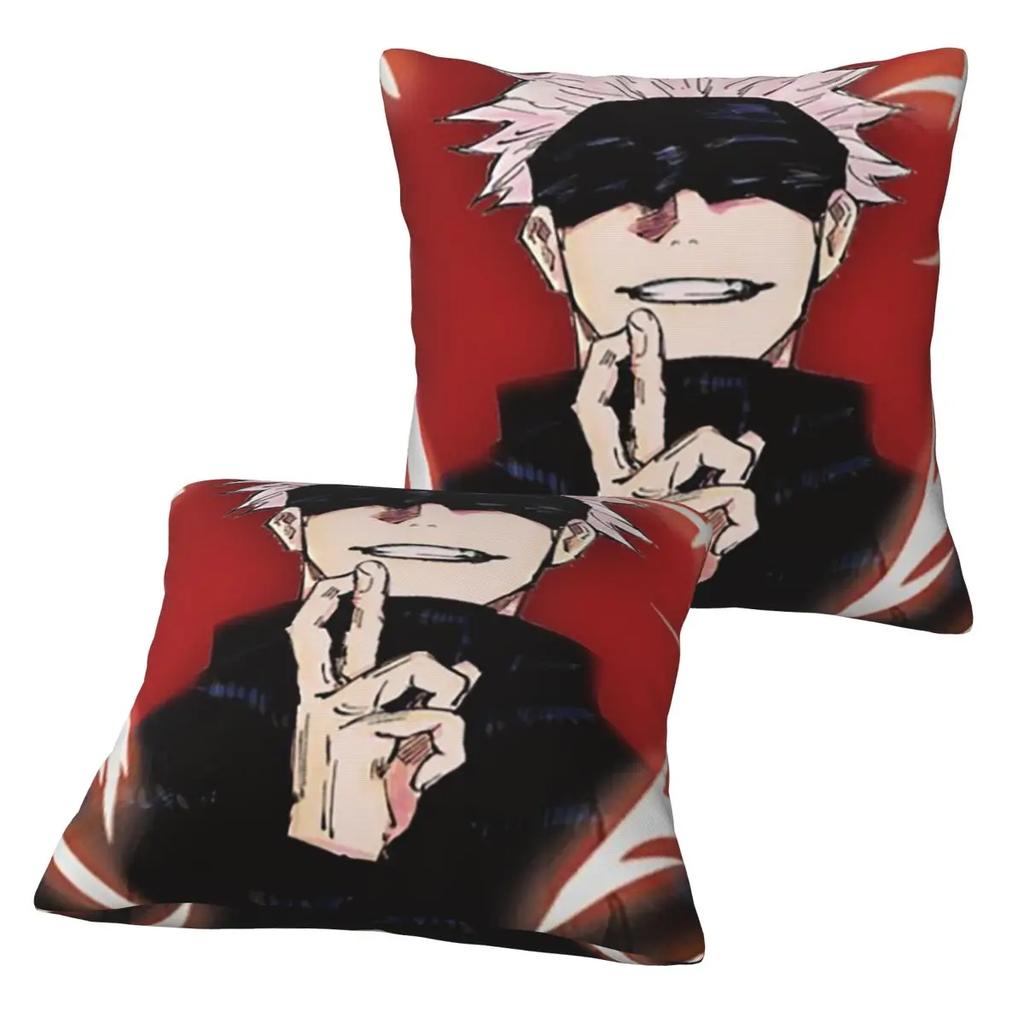 Satoru Gojo Anime Jujutsu Kaisen 2 Pcs Square Pillowcase Pillow Cover Cushion Decor Comfort Throw Pillow For Home Bedroom