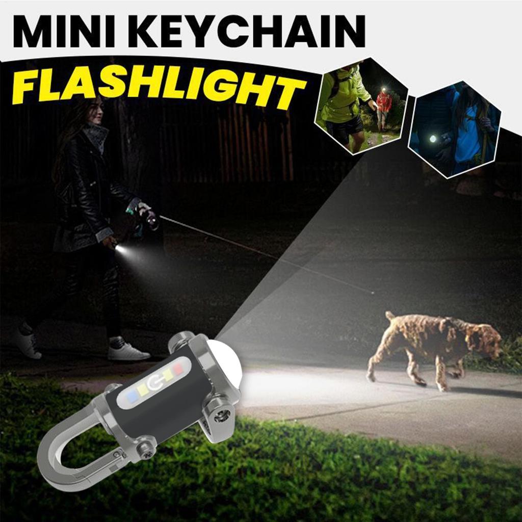 Rechargeable Keychain Flashlight Mini LED Torch Super Bright Portable Waterproof Keyring Light for Camping Hiking Emergency