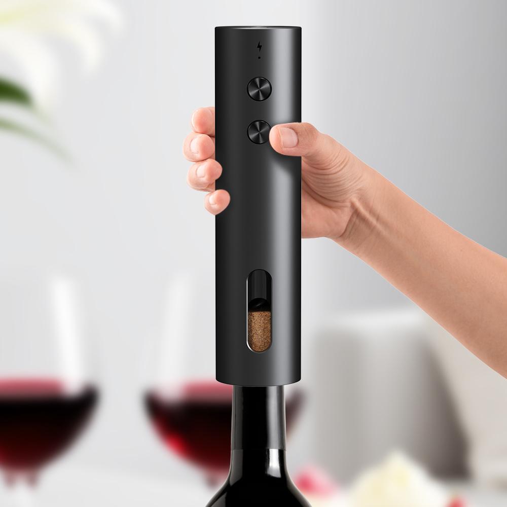 Rechargeable Electric Wine Opener Set Automatic Corkscrew with Foil Cutter Wine Pourer Vacuum Stopper Bar Accessories Kit