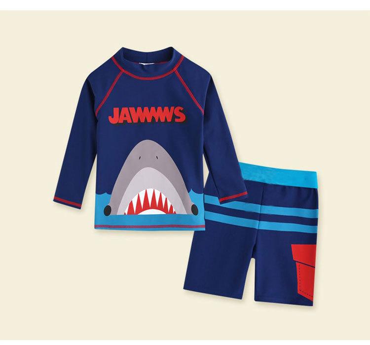 Childrens Swimwear Boys Split Long Sleeve Quickdry Polyester Sun Protection For Water Sports