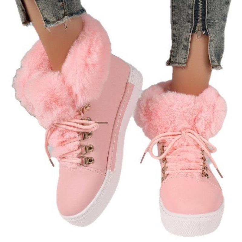 Cizme de zăpadă europene și americane noi de mărime mare pentru femei, cizme medii îngroșate, iarnă calde, cu tub scurt, cu talpă groasă care înalță, pantofi de bumbac cu ridicata