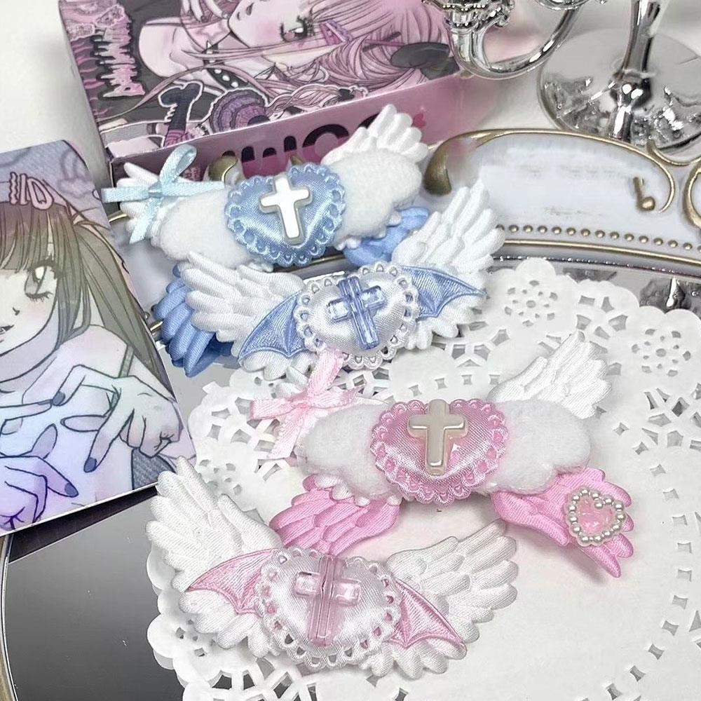 Gothic Heart Angel Wing Hair Clips Y2K Harajuku Hairpins Women Jewelry Punk Fashion Charm Barrettes DIY Lolita Hair Accessories