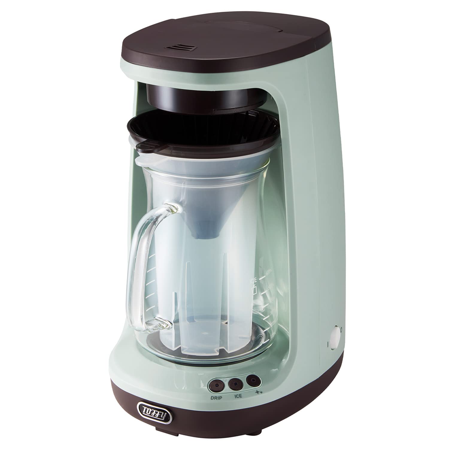 

Ручна кавоварка з крапельним краплином Hot Coffee Iced Coffee Rotating Drip Steaming Function Warm Retro Cute [Toffy] HOT&ICE K-CM10 (Бліда Аква) К-СМ10-ПА блідий колір аква