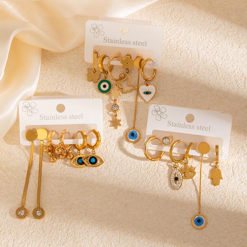 Stainless Steel Light Luxury Stud Earrings: Elegant Pastoral Style for Daily Wear