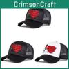 Cotton Embroidered Letter Mesh Cap With Adjustable Fit For Men And Women
