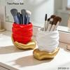 Creative Hand-Held Heart Makeup Brush Cylinder Home Storage Ornament Office Desktop Decoration Makeup Brush Organizer Gift
