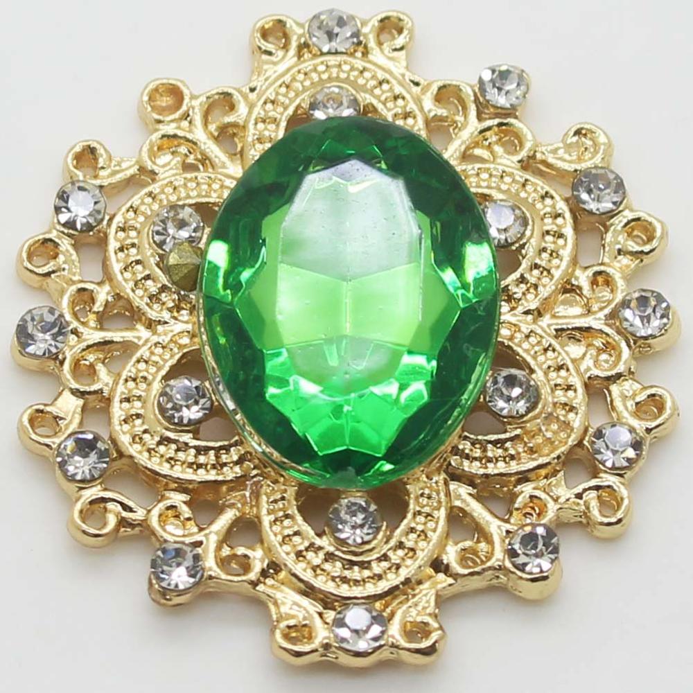 Wholesale 50Pc 24*28mm Mini Golden Metal Crystal Acrylic Button Diy jewelry Accessories FlatBack Base Settings Handmade Fitting