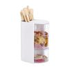 1pc 3-Layers Plastic Powder Puff Storage Box Rotating Cosmetic Storage Organizer Column White 9.7x13.4x18.2cm