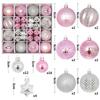 44Pcs 3/6CM Merry Christmas Decoration Ball Christmas Tree Topper Pendant for Home Decor New Year 2026 Navidad Gifts Supplies