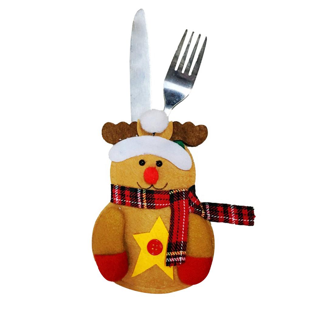 

1 шт. Рождественские карманы для столовых приборов Чехол для рождественской вечеринки Домашний столовый сервиз Ложки Вилки Сумки