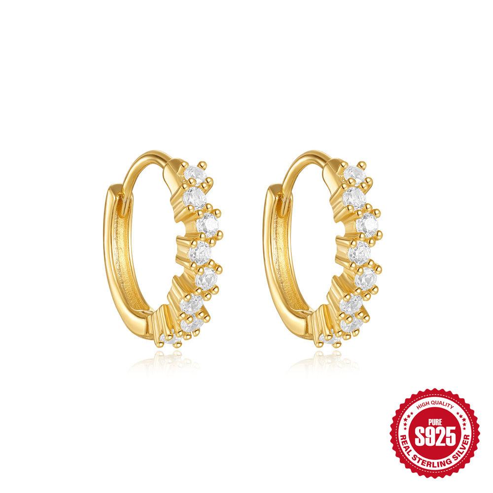 Fashion S925 Sterling Silver Water Drop Diamond Set Daily Wear Simple Twist Diamond Earrings Earrings Earrings Women