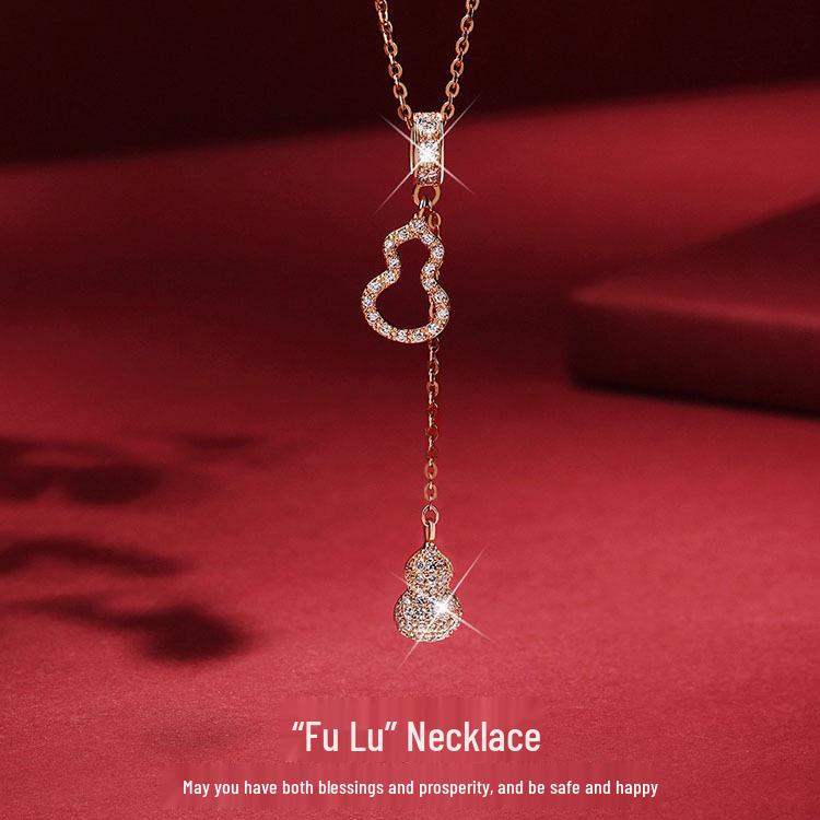 Fairy Gourd Women's Luxury Choker - Stylish Double Gourd Tassel Chain Necklace